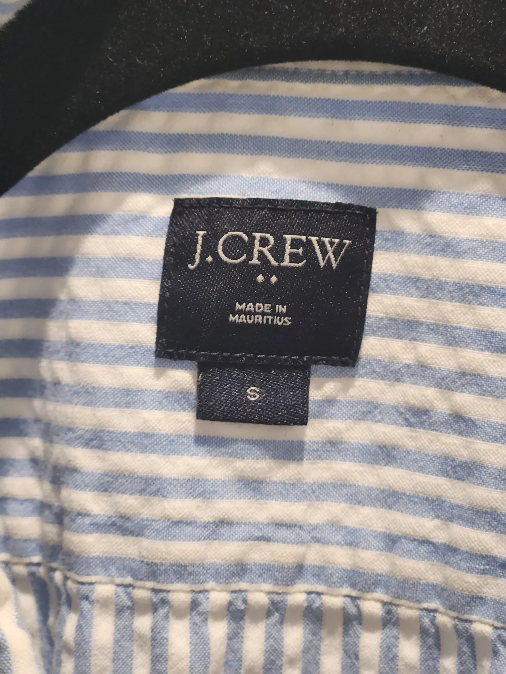 J. Crew Men's Short Sleeve Button-Up Shirt - Light Blue Stripe size S